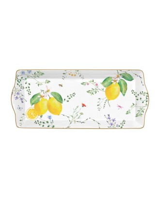 Platou din portelan, 35x15 cm, Fleurs Citrons - SIMONA'S COOKSHOP